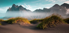Iceland landscape photo, beach sand.